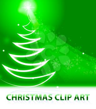 Christmas Clip Art Snow Scene Means Xmas Clipart 3d Illustration