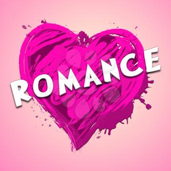 Romance Heart Design Showing Love Celebration 3d Illustration