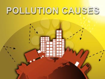 Pollution Causes Around City Means Air Contamination 3d Illustration