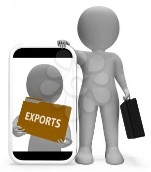 Exports Folder Character Representing International Selling 3d Rendering