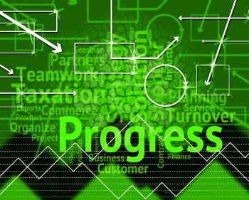 Progress Word Diagram Indicating Growth Progressing And Betterment