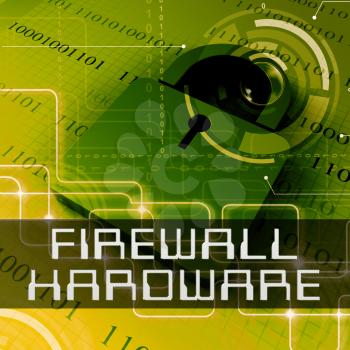Firewall Hardware Data Padlock Shows Equipment Protection 3d Rendering