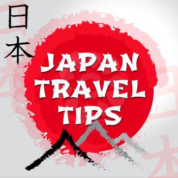 Japan Travel Tips Mountain And Sun Symbols Shows Japanese Guide And Tours