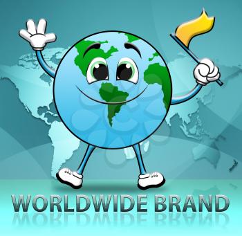 Worldwide Brand Globe Character Represents Company Identity 3d Illustration