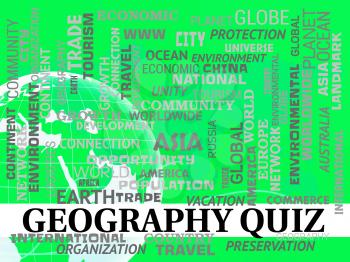 Geography Quiz Map Shows Planet Questions Or Test