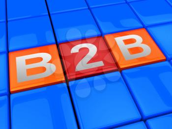 B2b Blocks Meaning Business Trade 3d Illustration