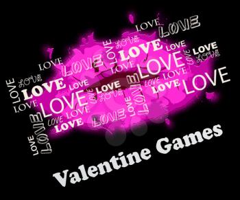 Valentine Games Lips Shows Valentines Day Romantic Game