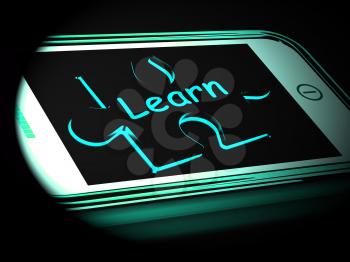Learn On Smartphone Shows Recreational Education And Training 3d Rendering