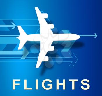 Flights Plane With Arrows Overseas Vacation Or Holiday 3d Illustration