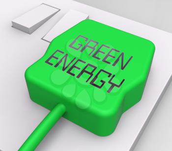 Green Energy Plug And Socket Shows Eco Energy 3d Rendering