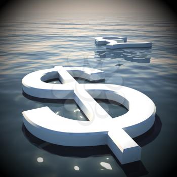 Dollar Floating And Pounds Going Away 3d Rendering