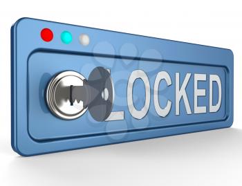 Locked Security Lock And Key Represents Secure Unauthorized 3d Illustration