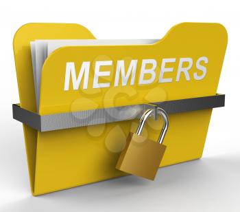 Members Folder With Padlock Represents Join Up 3d Rendering