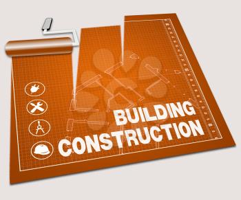 Building Construction Paint Roller Shows Home Builder 3d Illustration