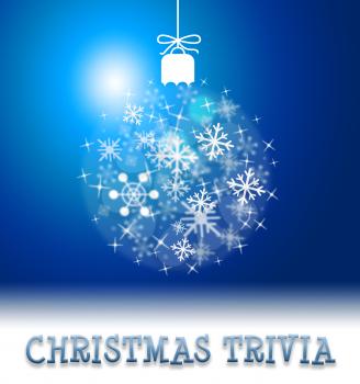 Christmas Trivia Ball Decoration Showing Xmas Facts Yuletide Quiz