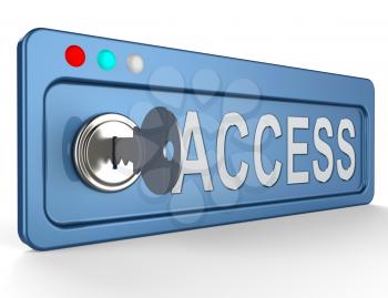 Access Lock And Key Shows Admittance Accessibility 3d Illustration