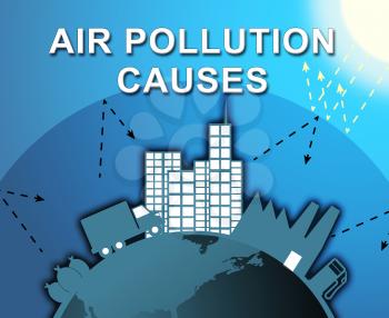 Air Pollution Causes City Means Contamination 3d Illustration