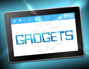 Gadgets Tablet Showing Gizmos Online 3d Illustration