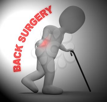 Back Surgery Represents Operating On Spine 3d Rendering