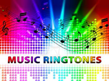 Music Ringtones Notes Design Means Telephone Melody Ring Tone