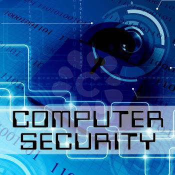 Computer Security Data Padlock Shows Internet Encryption 3d Rendering