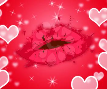 Love Lips Representing Valentine Romance And Celebrations