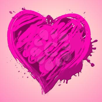 Heart Design Background Shows Valentine Love 3d Illustration