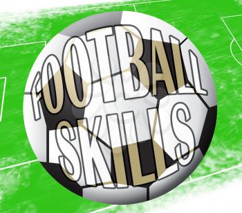 Football Skills Ball Showing Soccer Expertise 3d Illustration
