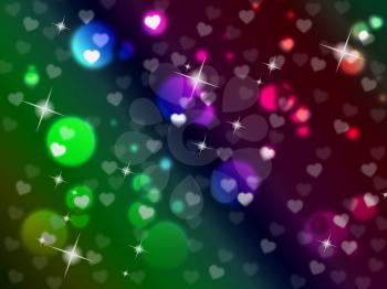 Multicolored Hearts Copyspace Showing Valentine Day And Love
