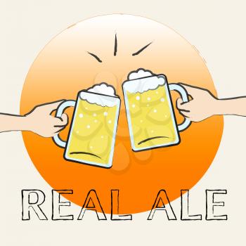 Real Ale Beers Shows Unfiltered Beer And Hops