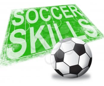 Soccer Skills Pitch Shows Football Expertise 3d Illustration