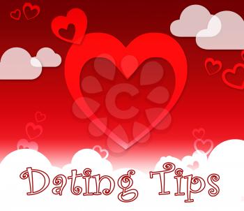 Dating Tips Hearts Represents Relationship Advice And Lover