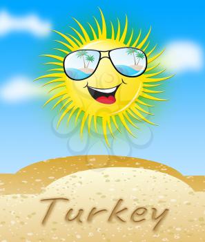 Turkey Sun With Glasses Smiling Meaning Sunny 3d Illustration