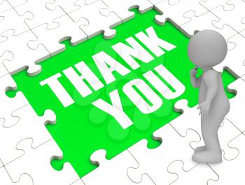 Thank You Puzzle Showing Thankfulness And Appreciation 3d Rendering