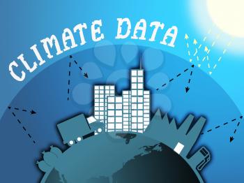 Climate Data Around City Shows Global Warming 3d Illustration