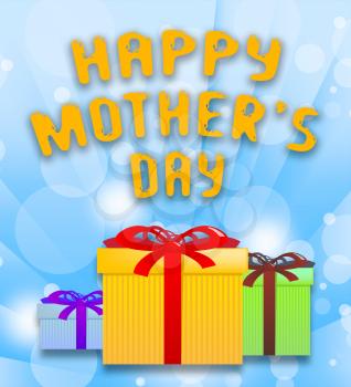 Happy Mother's Day Gift Boxes Means Love Celebrations 3d Illustration