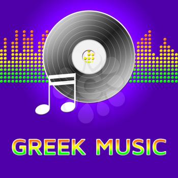 Greek Music Record Disc  Represents Sound Track 3d Illustration