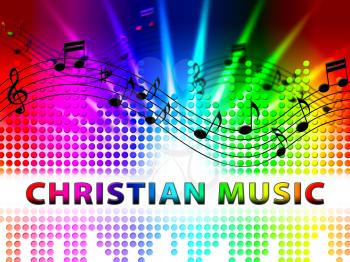 Christian Music Notes Design Shows Religious Soundtracks And Acoustic
