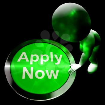 Apply Now Button For Work Job Applications 3d Rendering