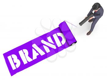 Brand Paint Roller Represents Trademarks Branding 3d Rendering