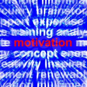 Motivation Word Shows Positive Encouragement And Determination 3d Rendering