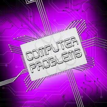 Computer Problems Cpu Shows Pc Errors 3d Illustration