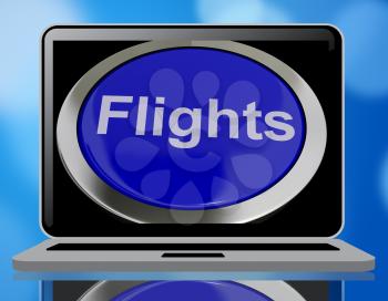 Flights Button In Blue For Overseas Vacations Or Holidays 3d Rendering