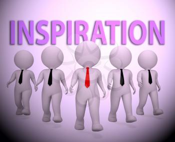 Inspiration Businessmen Characters Representing Optimistic Inspirational 3d Rendering