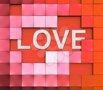 Love Blocks Showing Valentine Romance And Celebration