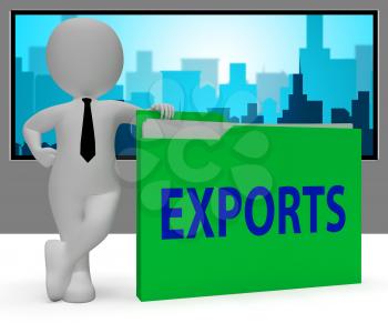 Exports Folder Character Meaning Sell Abroad 3d Rendering