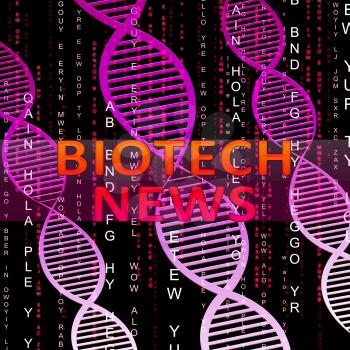Biotech News Helix Means Biotechnology Media 3d Illustration