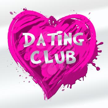 Dating Club Heart Design Showing Sweethearts Online 3d Illustration
