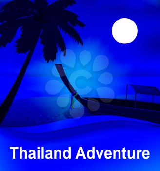Thailand Adventure Beach By Moonlight Shows Thai Experience 3d Illustration