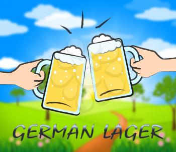 German Lager Scene Means Germany Ale Or Beer